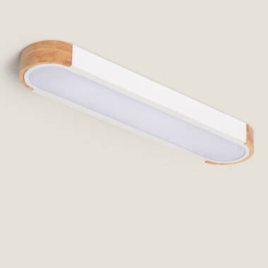 Producto de Plafón LED 18W Madera y Metal 140x650 mm CCT Seleccionable Dari Lang