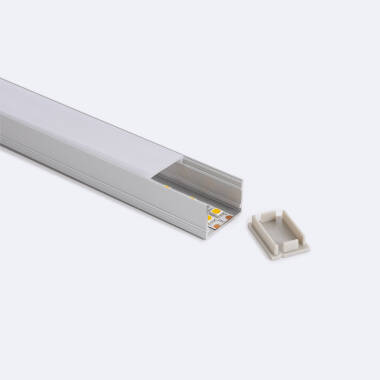 Perfil de Aluminio Superficie con Tapa Continua para Tira Doble LED hasta 22 mm