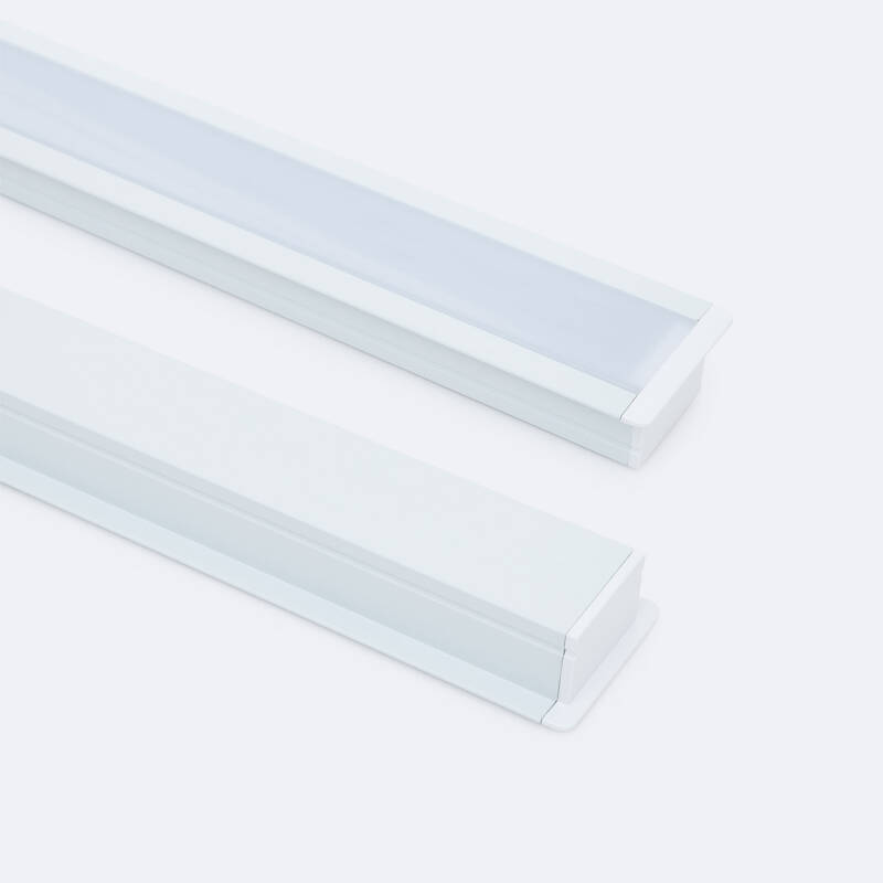 Producto de Perfil de Aluminio Empotrable con Tapa Continua para Tiras LED hasta 25 mm