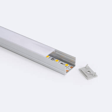 Perfil de Aluminio Superficie con Tapa Continua para Tiras LED hasta 20 mm