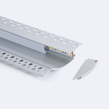 Perfil de Aluminio Empotrable Para Escayola/Pladur 2m Para Tira LED hasta 12mm