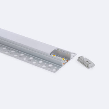 Perfil de Aluminio Integración en Escayola/Pladur con Tapa Continua para Tira LED hasta 20 mm