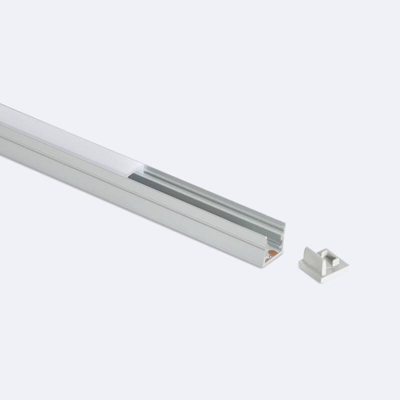 Producto de Perfil de Aluminio Superficie con Tapa Continua para Tira LED hasta 8 mm