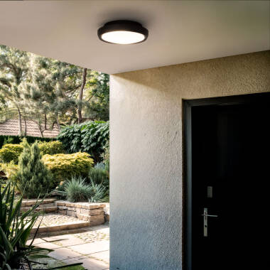 Producto de Plafón Circular para Exterior Ø300mm IP65 Curio Negro