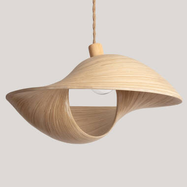 Abajur Candeeiro Suspenso Bambu Shuka Acacia Big Ø600 mm ILUZZIA