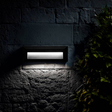 Producto de Baliza Exterior LED 2W Superficie Pared Rectangular Negro Élide