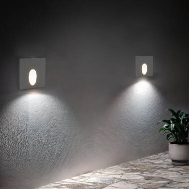 Producto de Baliza Exterior LED 3W Empotrable Pared Cuadrado Blanco Ellis