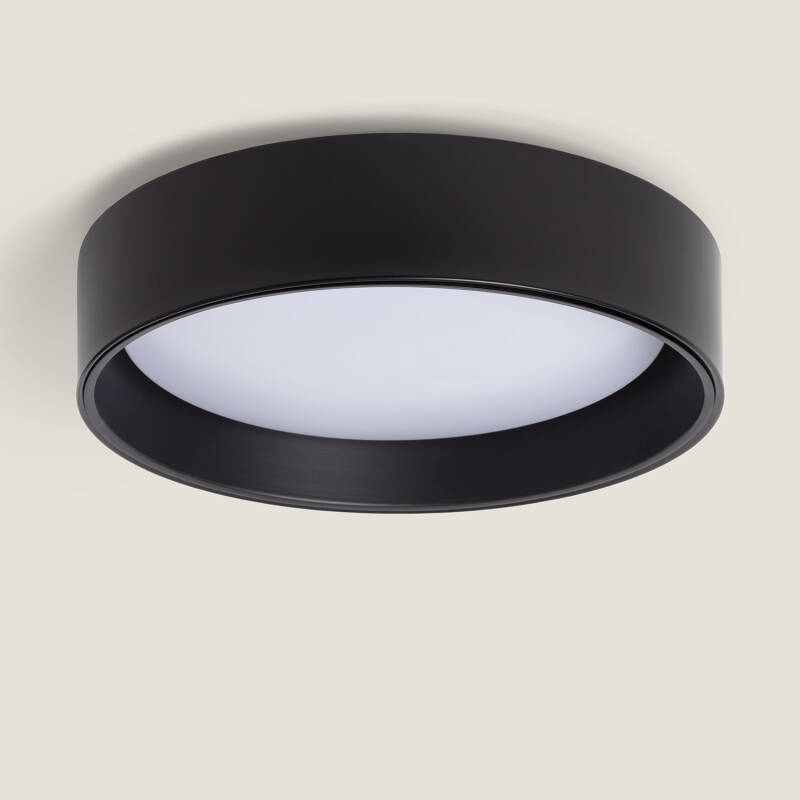 Producto de Plafón LED 15W Circular Metal Ø350 mm CCT Seleccionable Negro Design