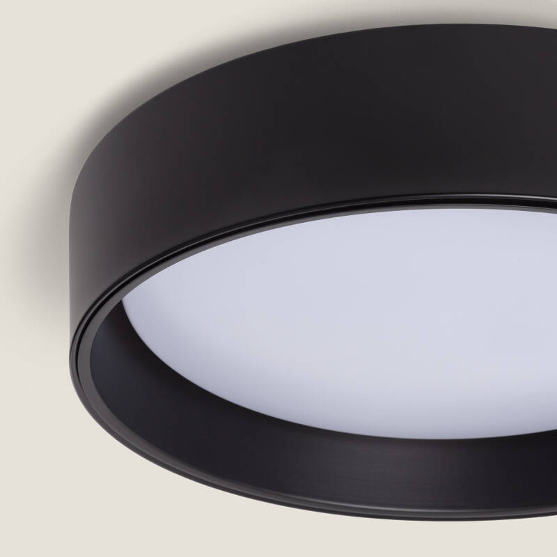 Producto de Plafón LED 15W Circular Metal Ø350 mm CCT Seleccionable Negro Design