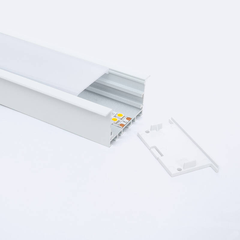 Produto de Perfil de Alumínio Arquitetónico de Tamanho Grande com Tampa Contínua para Fitas LED até 40mm