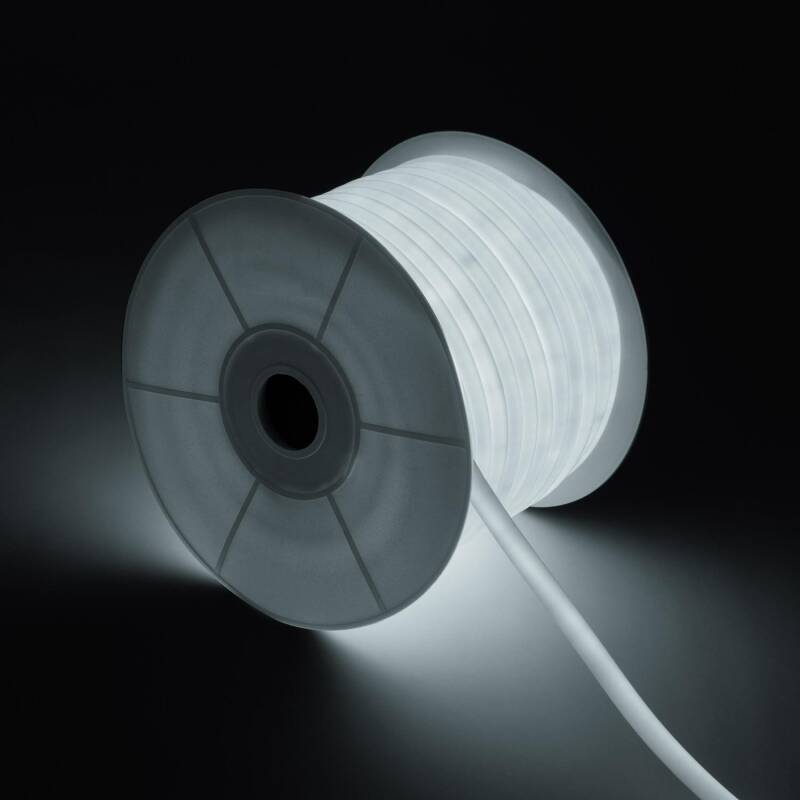 Producto de Bobina Tira Neón LED Regulable 220V AC 120 LED/m 50 m Circular 360 Blanco Frío IP67 a Medida Corte cada 100 cm