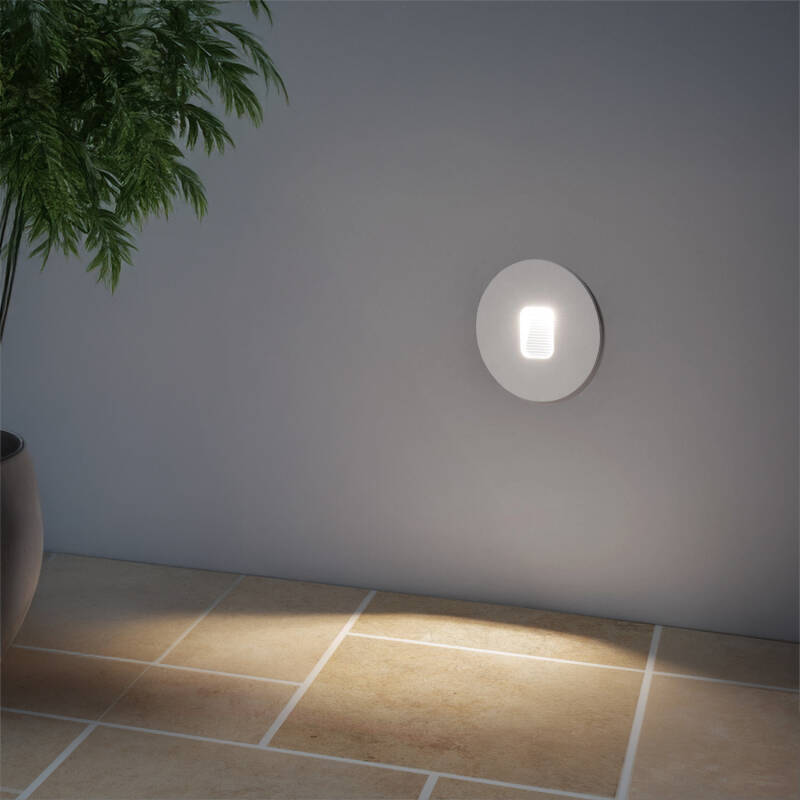 Producto de Baliza Exterior LED 2W Empotrable Pared Circular Blanco Grasset