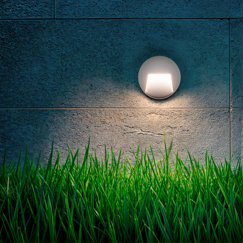 Producto de Baliza Exterior LED 3W Superficie Pared Circular Blanco Nilsa