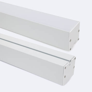 Perfil de Alumínio Suspenso Tamanho Grande com Tampa Contínua para Fitas LED até 45 mm