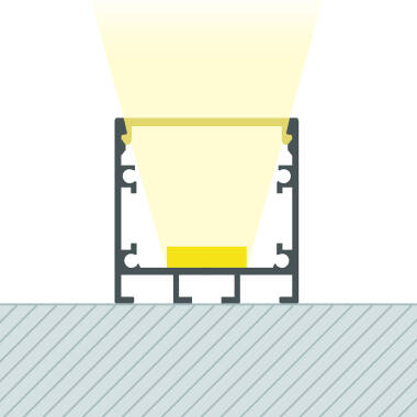 Perfil de Alumínio Superfície com Tampa Continua para Fita LED hasta 24 mm