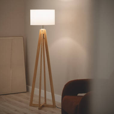 Lámpara de Pie de Madera Korsade
