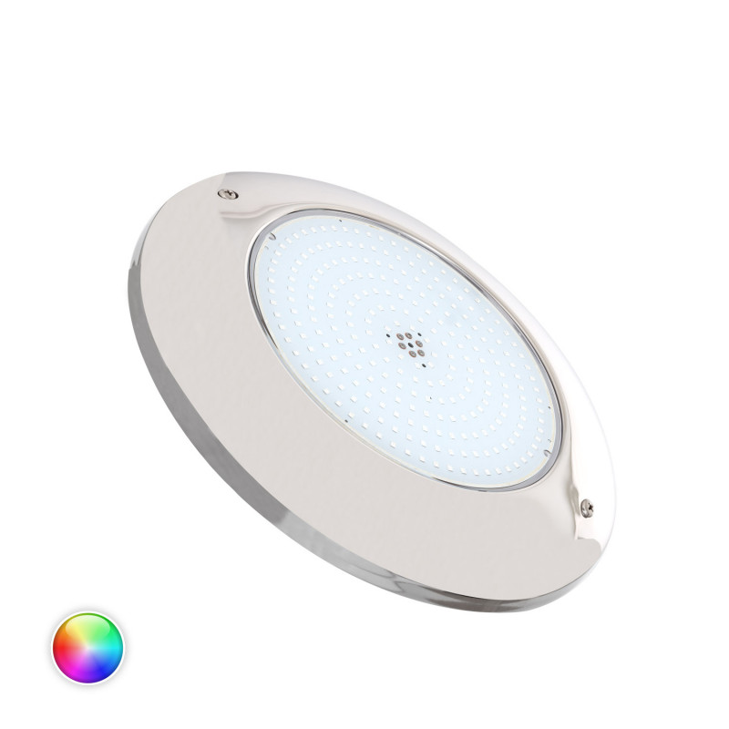 Producto de Foco Piscina Superficie LED RGB Sumergible 12V AC IP68 Acero Inoxidable 20W