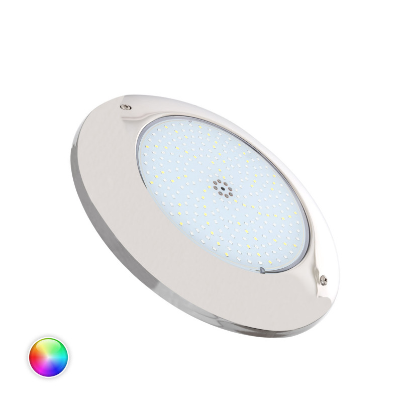 Producto de Foco Piscina Superficie LED RGBW Sumergible 12V DC IP68 Acero Inoxidable 20W