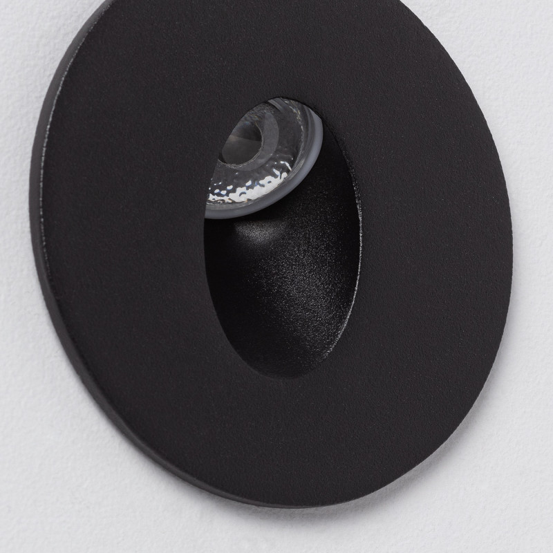 Producto de Baliza LED Empotrable Pared Circular Negro Adam