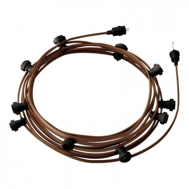 Producto de Guirnalda Exterior Lumet System 12.5m con 10 Portalámparas E27 Negro Creative-Cables CATE27N125 