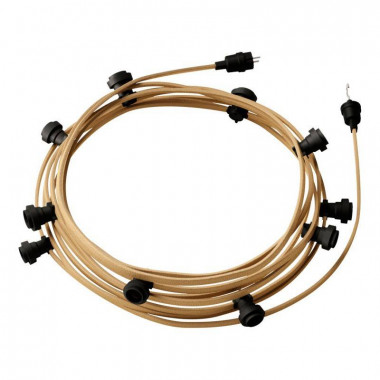 Producto de Guirnalda Exterior Lumet System 12.5m con 10 Portalámparas E27 Negro Creative-Cables CATE27N125 