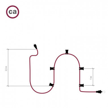 Producto de Guirnalda Exterior Lumet System 7.5m con 5 Portalámparas E27 Blanco Creative-Cables CATE27B075