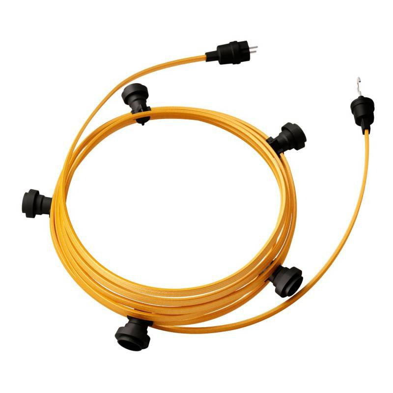 Producto de Guirnalda Exterior Lumet System 7.5m con 5 Portalámparas E27 Negro Creative-Cables CATE27N075