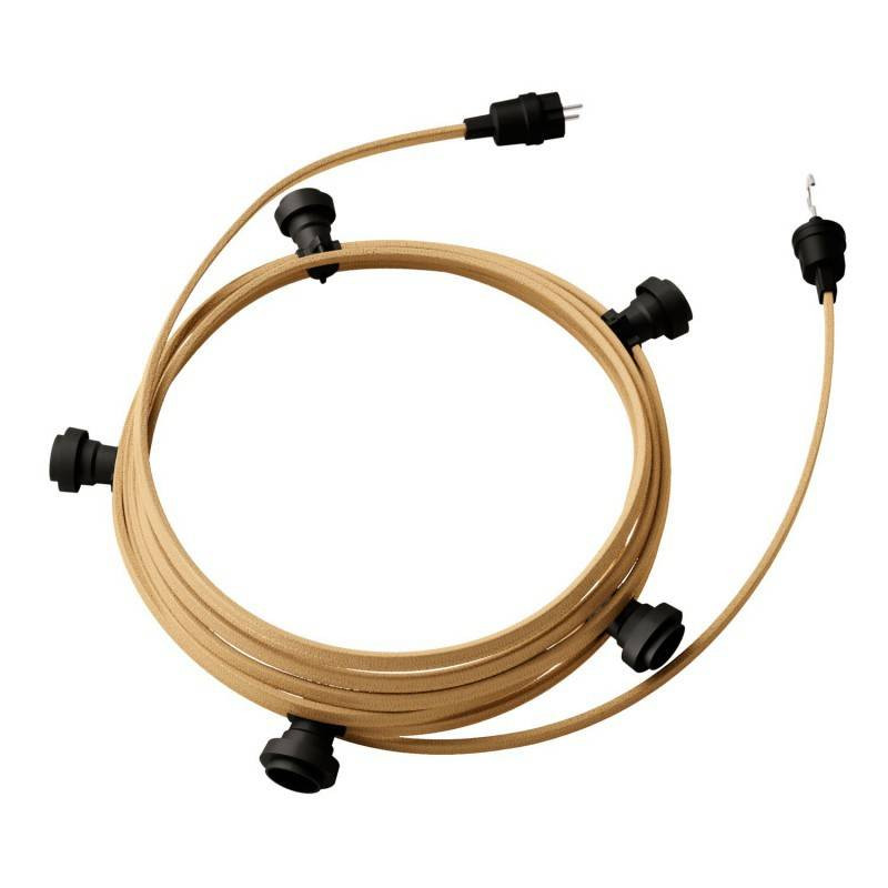 Producto de Guirnalda Exterior Lumet System 7.5m con 5 Portalámparas E27 Negro Creative-Cables CATE27N075