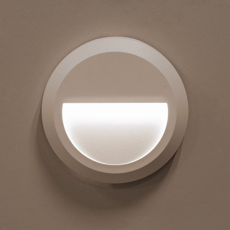 Producto de Baliza Exterior LED Superficie Pared Circular Blanco Edulis