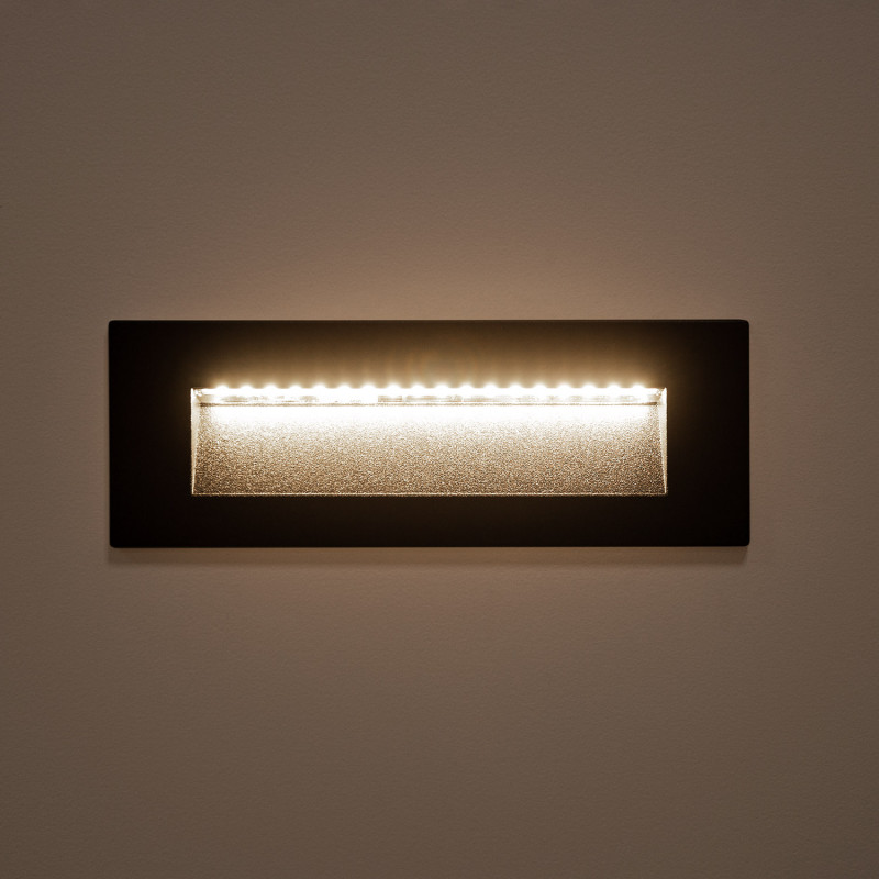 Producto de Baliza Exterior LED 7W Empotrable Pared Rectangular Negro Groult