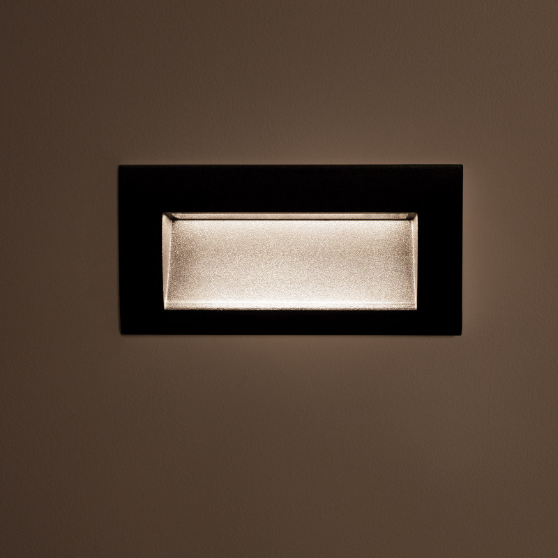 Producto de Baliza Exterior LED 4W Empotrable Pared Rectangular Negro Elin