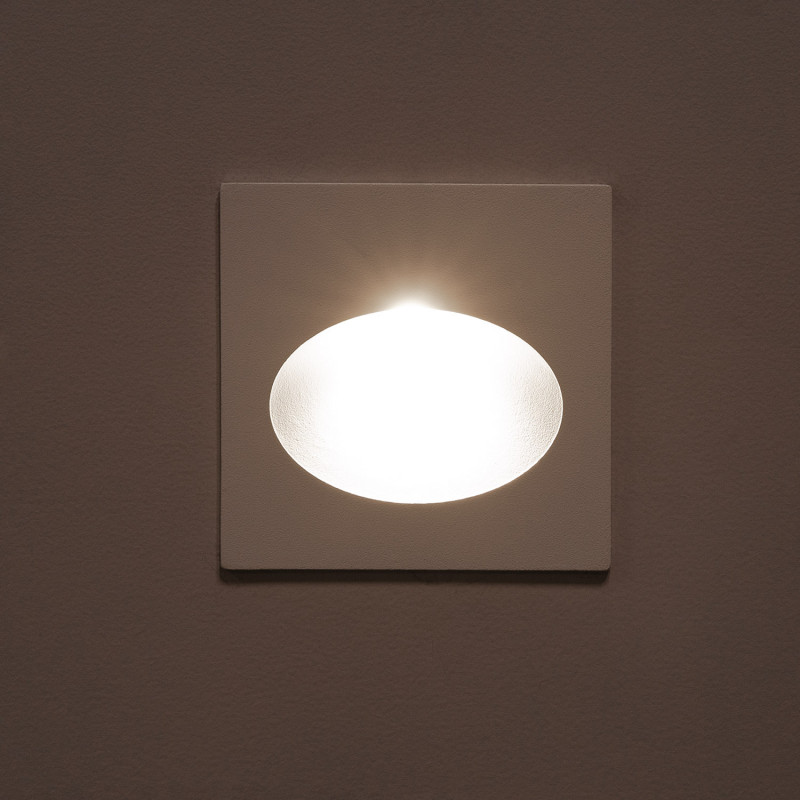 Producto de Baliza Exterior LED 3W Empotrable Pared Cuadrado Blanco Coney