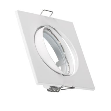 Aro Downlight Cuadrado Basculante para Bombilla LED GU10 / GU5.3 Corte Ø 72 mm