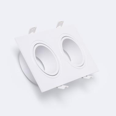 Aro Downlight Cuadrado Basculante para dos Bombillas LED GU10 / GU5.3 Corte 73x173 mm