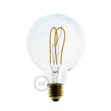 Lâmpada Filamento LED E27 5W 280 lm G95 Curvada com Duplo Loop