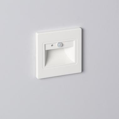 Baliza de Pared LED 1.5 W Empotrable con Sensor PIR y Crepuscular Bark Blanco