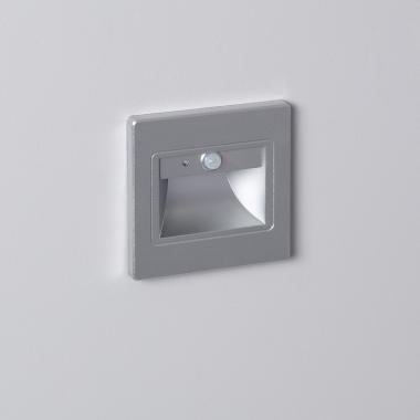 Baliza de Pared LED 1.5 W Empotrable con Sensor PIR Bark Gris