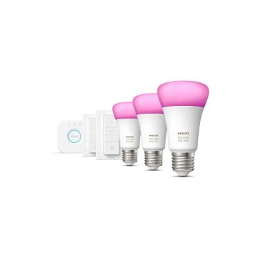 Kit Inicio Bombillas Inteligentes LED E27 3x9W 806 lm PHILIPS Hue White