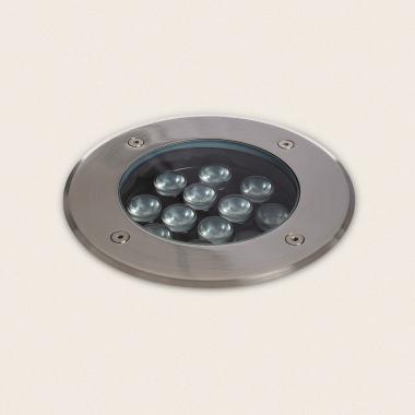 Foco Exterior LED 12W Solid Encastrável de Chão em Aço Inox