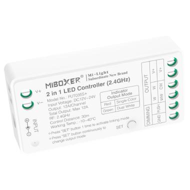 Controlador Regulador LED Monocolor/CCT 12/24V DC MiBoxer FUT035S+ Compatible con Pulsador