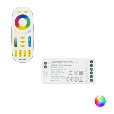 Controlador Regulador RGBW 12/24V DC + Comando RF 4 Zonas MiBoxer