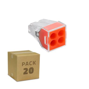 Pack 20 Conectores Rápido 4 Entradas 0.75-2.5 mm²