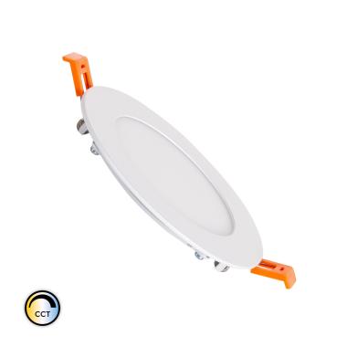 Placa LED 6W Circular SwitchCCT Seleccionável Corte Ø 110 mm Regulação Compatível com Comando RF V2