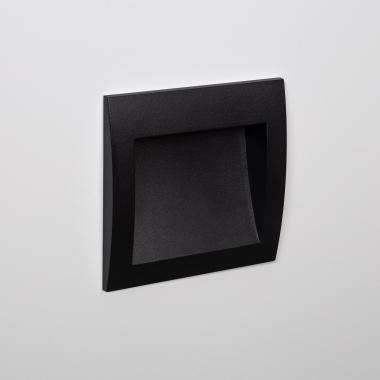 Baliza Exterior LED 4W Empotrable Pared Cuadrado Negro Natt