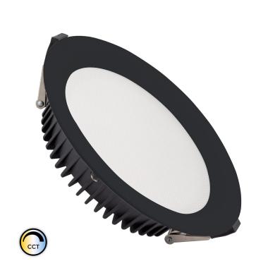 Downlight LED 42W SAMSUNG New Aero Slim CCT Seleccionável 130 lm/W Microprismático (UGR17) LIFUD Preto Corte Ø 200 mm