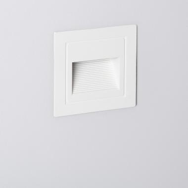 Baliza Exterior LED 3W Empotrable Pared Cuadrado Blanco Wabi