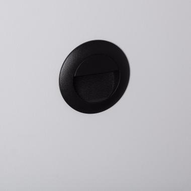 Baliza de Parede LED 3W de Alumínio Circular para Exterior Wabi Preto