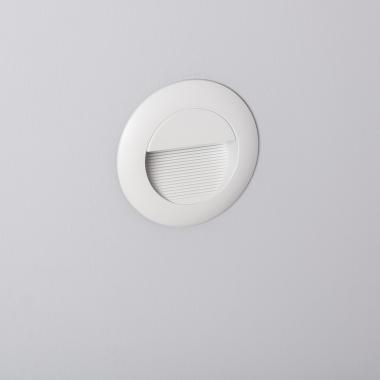 Baliza Exterior LED 3W Empotrable Pared Circular Blanco Wabi