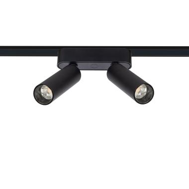 Foco Carril LED Magnético 25mm SuperSlim Doble 14W 48V Negro