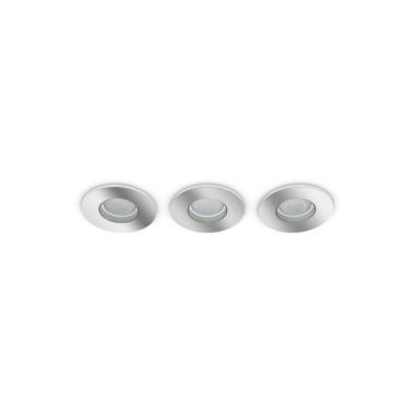 Pack 3 Focos Downlight White Ambiance GU10 PHILIPS Hue Adore Corte Ø70 mm